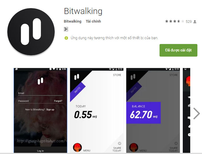 Tải ứng dụng bitwalking trên androind